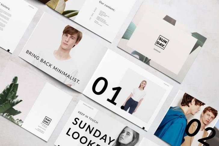 indesign文字置入-indesign排版模板一款32页横向充满时尚生活方式的高端画册