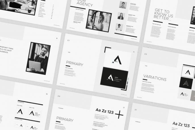 indesign 绘制-indesign排版模板极简主义画册 Ashi – Bran