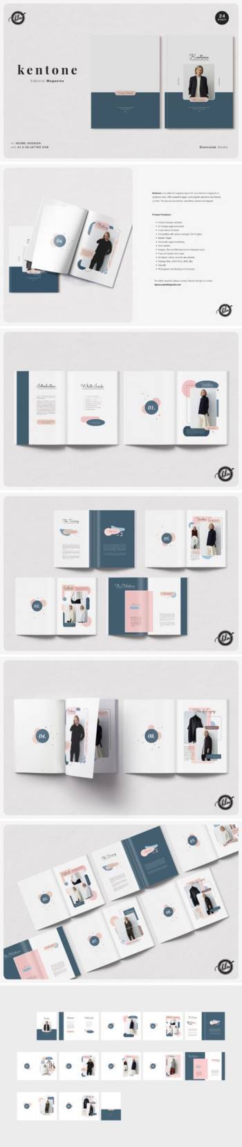 indesign电子教程-indesign排版模板时尚极简风格女性杂志时装周杂志画册设计