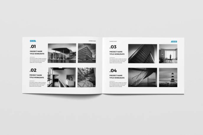 indesign印刷-indesign排版模板蓝色主题商业手册企业册设计