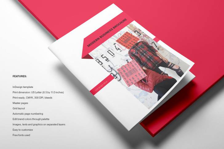 indesign 转ai-indesign排版模板完全可编辑的现代红色主题企业画册设计