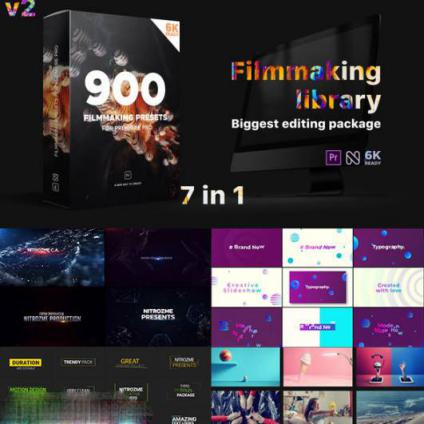 PR预设模板-900+文字标题场景片头视频调色转场特效包装工具包V2