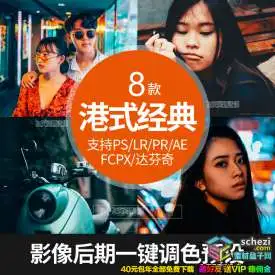 [胶片预设-lut预设][胶片] 王家卫港风胶片复古调色滤镜支持PR/PS/FCPX/达芬奇/AE/LUT