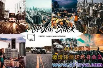[风光]城市夜景都市电影分级调色预设URBAN BLACK -Lightroom预设 LUT