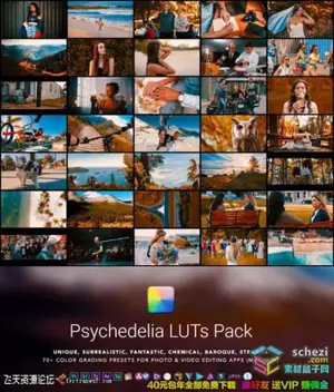 [LUTs预设]73个奇幻新奇梦幻超现实LUTS视频调色预设(FCPX/达芬奇/AE/PR/C1