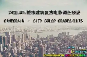 [风光预设-lut预设]DaVinci Resolve.AE.PR.PS 24组LUTs城市建筑复古电影调色预设