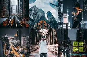 185款工业风城市黑金夜景旅街拍胶片人像PS/LR预设/LUT预设