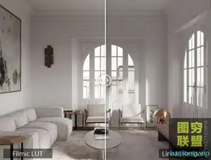56组效果图线性sRGB渲染后期电影LUTs调色包3D Collective Filmic LUTs