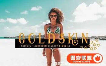 金色黑色人像皮肤修饰电脑lr预设+手机版lr预设Gold Skin Presets