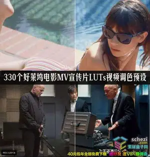 [LUTs预设]330个好莱坞电影MV宣传片LUTs视频调色预设(FCPX/达芬奇/AE/PR/PS)