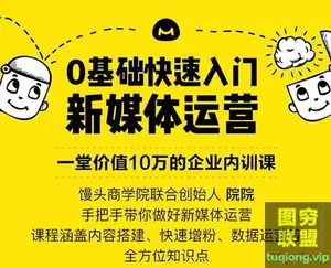 0基础快速入门新媒体运营 – 馒头商学院