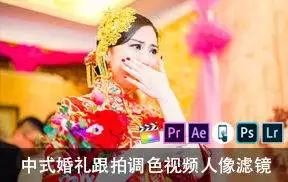 [婚礼预设-lut/lr预设]中式婚礼跟拍调色视频人像滤镜PS/LR/PR/FCPX/达芬奇/LUT预设
