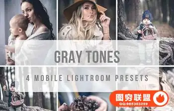 中性灰人像后期Lightroom预设+手机版APP滤镜 Gray tones Lightroom