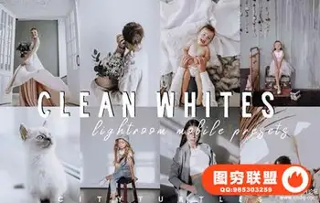 莫兰迪灰白色系LR预设/移动APP预设 CLEAN WHITES lightroom presets
