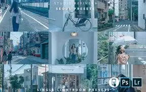 [人文旅行-lr预设]ins风清雅蓝灰LR/PS预设 Studio Refinery SEOUL Lightroom Presets