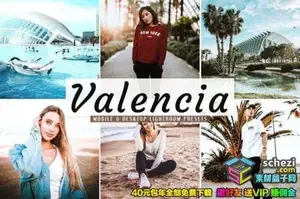 [通用预设-lr预设][旅拍] Valencia旅行明亮自然色调Lightroom预设