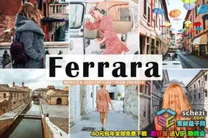 [通用预设-lr预设][旅拍] Ferrara旅拍清新明亮风格Lightroom预设