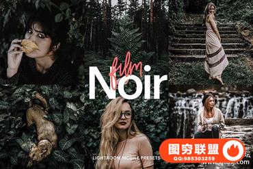 旅拍情绪人像森系黑色胶片主题LR预设 Film Noir Theme Preset