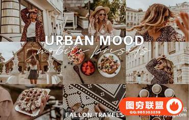 巧克力棕色旅拍INS人像Lightroom预设+手机版APP滤镜Urban Mood LR