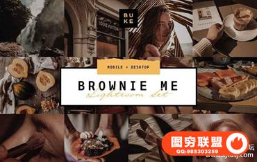 旅拍人像创意布朗尼深棕色Lightroom预设+手机版APP滤镜预设