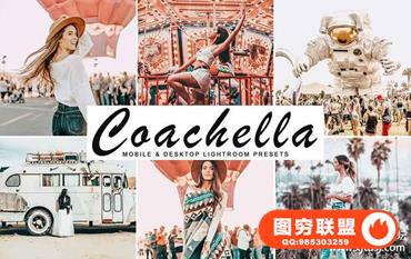 狂欢节旅拍人像胶片Lightroom预设+手机版lr预设Coachella Lightroom