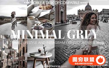 Insta流行色极简高级灰旅拍人像风景Lightroom预设+手机版LR预设