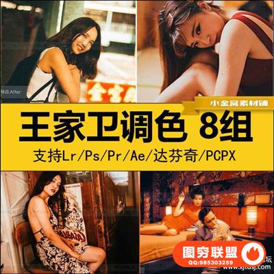 LR预设王家卫港风胶片复古调色滤镜支持PR/PS/FCPX/达芬奇/AE/LUT