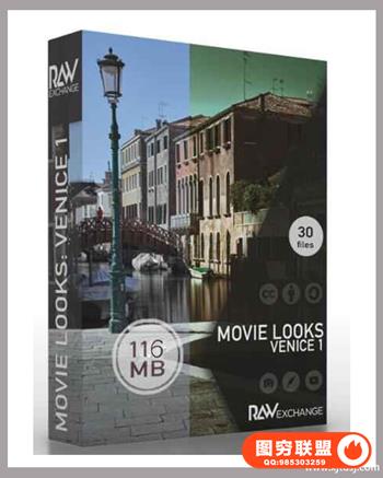 RAWexchange-30个影色调视频调色3D LUTs预设Movielooks Venice 1