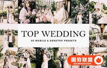 婚礼胶片LR预设+婚礼视频剪辑LUT预设50 Top Wedding Lightroom Presets