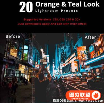 城市夜景街拍电影色调Lightroom预设Orange & Teal Look Lightroom