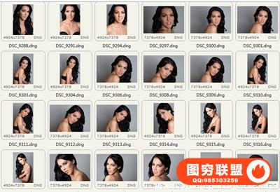 RAW049-欧美时尚模特摄影RAW原片修图素材100张