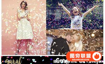 35张高清婚庆撒花五彩纸屑后期叠加合成素材