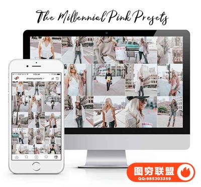梦幻般粉红色Lightroom预设 The Millennial Pink Preset Pack