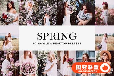 春季樱花粉彩胶片LR预设+LUT预设 Spring Lightroom Presets and LUTs