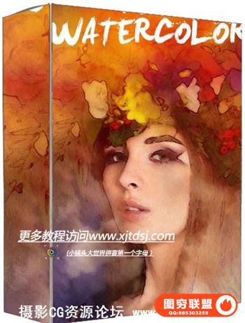 真正水彩画PS动作 Real Watercolor Painting Photoshop Action -