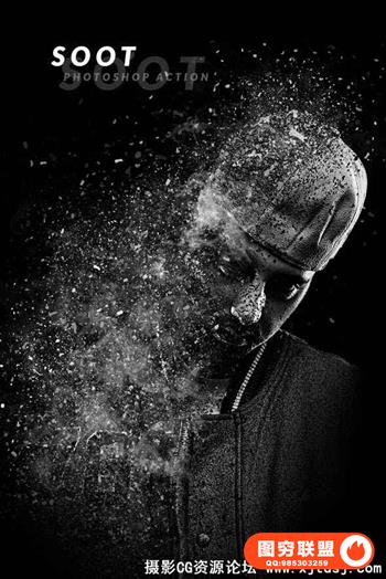 烟尘粒子分散动作 Soot Photoshop Action(视频教程)