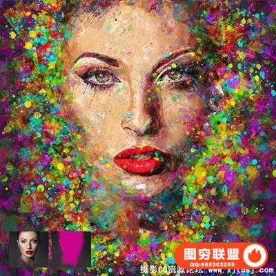 现代水彩艺术PS动作 Acrylum - Modern Art Action（附视频教程）