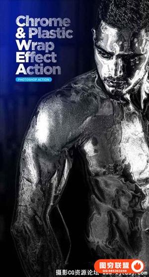 凝胶塑料特效动作 Chrome & Plastic Wrap Effect Action(附教程)