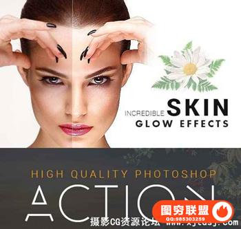 国外高端皮肤纹理修饰妆面精修PS动作