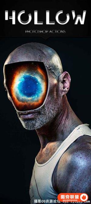 空心特效PS动作 Hollow Photoshop Action（附视频教程）l