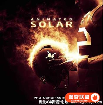 火焰燃烧PS动作 Gif Animated Solar Effect PS Action(附教程)