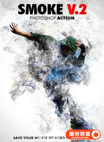 超酷烟雾缭绕PS动作 Smoke V.2 Photoshop Action(附视频教程)