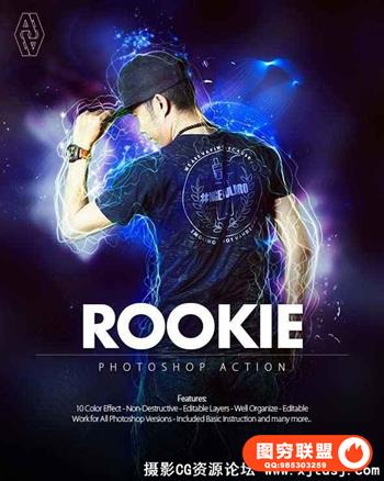 PS激光流艺术效果|Rookie Photoshop Action（附视频教程）