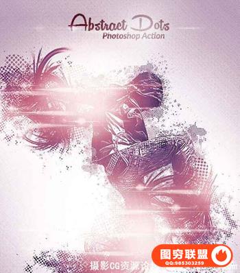 抽象光效PS动作 Abstract dots Photoshop Action(附视频教程)