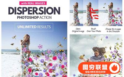 鲜花分散PS动作 Dispersion with Real Photoshop