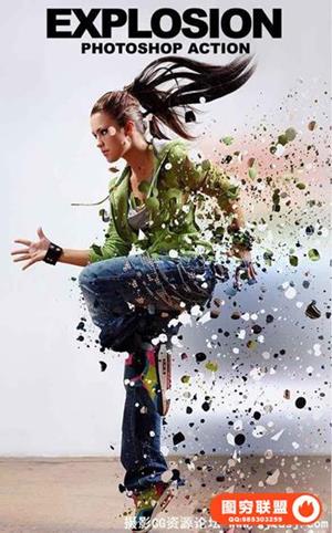 碎片爆炸分散PS动作 Explosion Photoshop Action