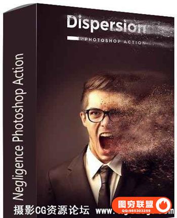 沙尘暴分散动作长距版 Dispersion Photoshop Action 附视频教程
