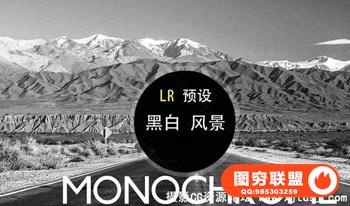 高品质LR预设-旅拍黑白单色风景调色lightroom预设