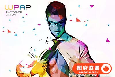 WPAP人像彩绘艺术PS动作 WPAP Art Photoshop Action