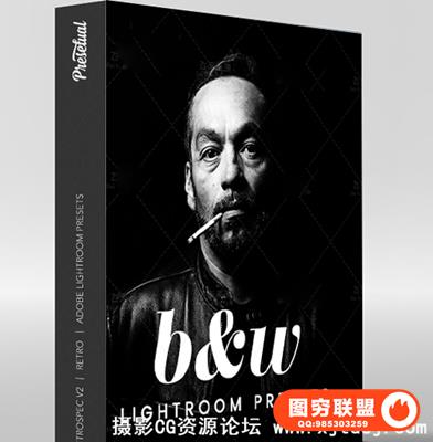 LR预设-高端黑白人像摄影后期Lightroom预设